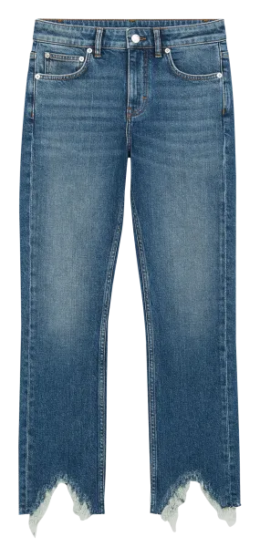 MAJE Vaquero slim desgastado de algodón elástico en azul